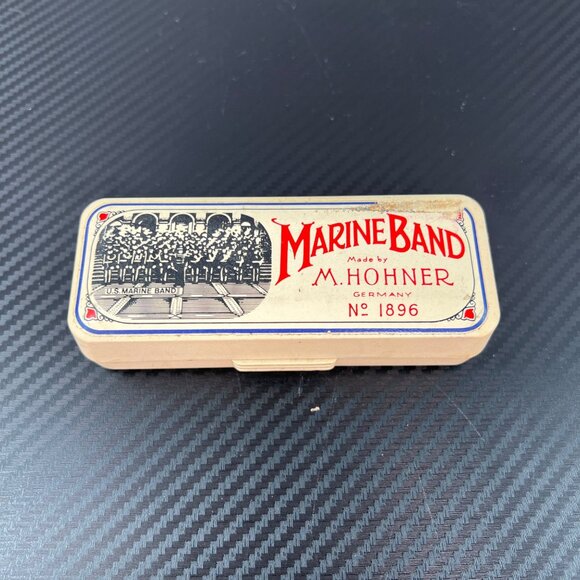 VTG M. Hohner Marine Band Harmonica In Original Case #1896 Key of D A440 - Picture 1 of 12